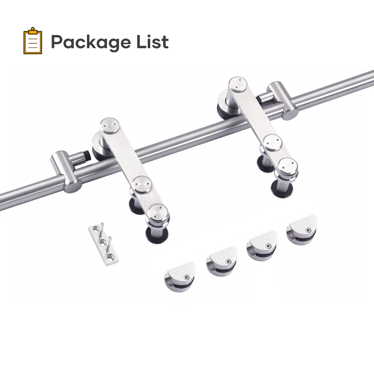 EaseLife  Stainless Steel Sliding Barn Door Hardware Track Kit,Heavy Duty,Anti-Rust Anti-Corrosion,Slide Smoothly Quietly,Easy Install