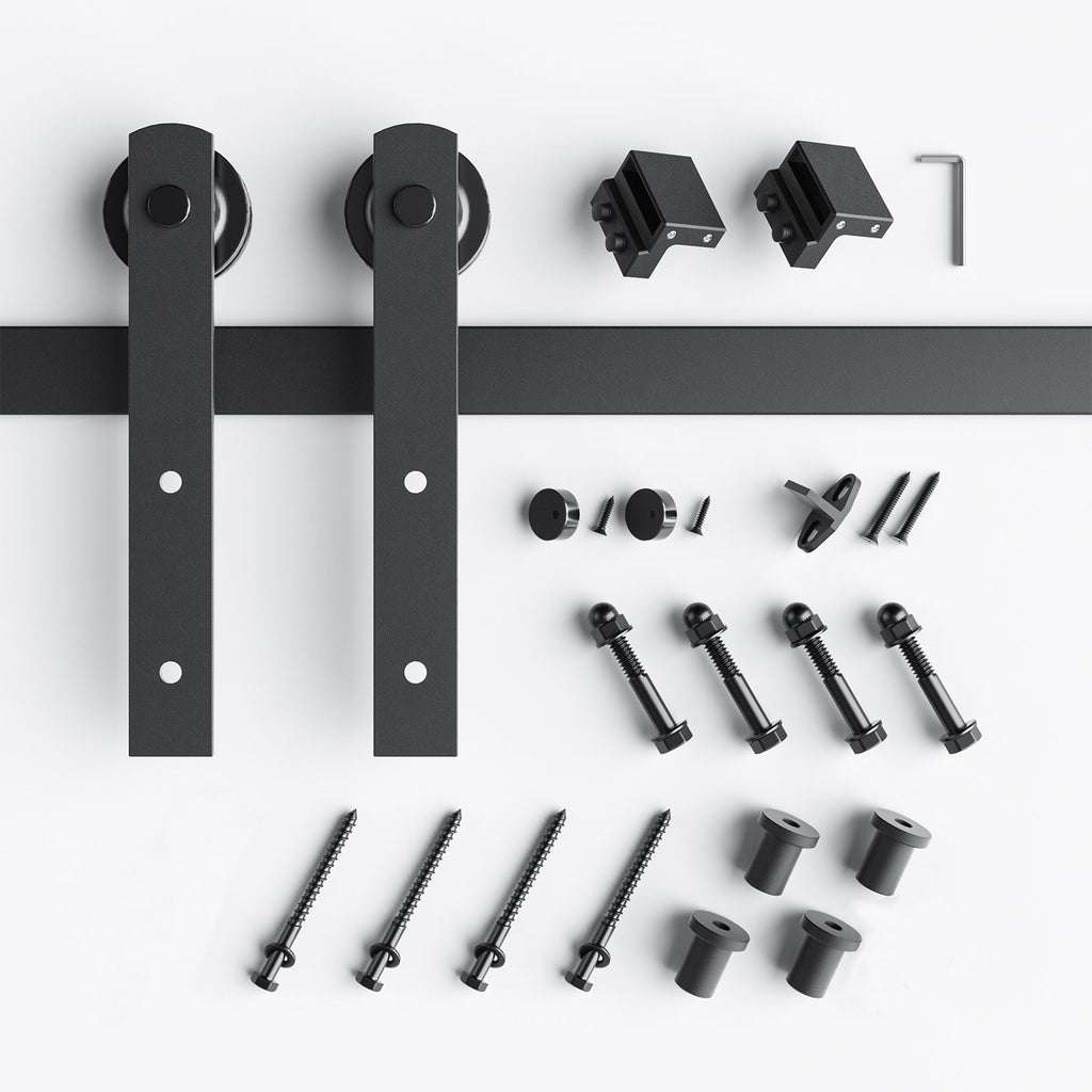 EaseLife Heavy Duty Sliding Barn Door Hardware Track Kit,Straight Pulley,Slide Smoothly Quietly,Easy Install