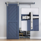 EaseLife Heavy Duty Brushed Nickel Sliding Barn Door Hardware Track Kit,Modern,Sturdy,Slide Smoothly Quietly,Easy Install
