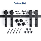 EaseLife Double Door Sliding Barn Door Hardware Track Kit,Basic J Pulley,Heavy Duty,Slide Smoothly Quietly,Easy Install