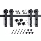 EaseLife Heavy Duty Sliding Barn Door Hardware Track Kit,Straight Pulley,Slide Smoothly Quietly,Easy Install