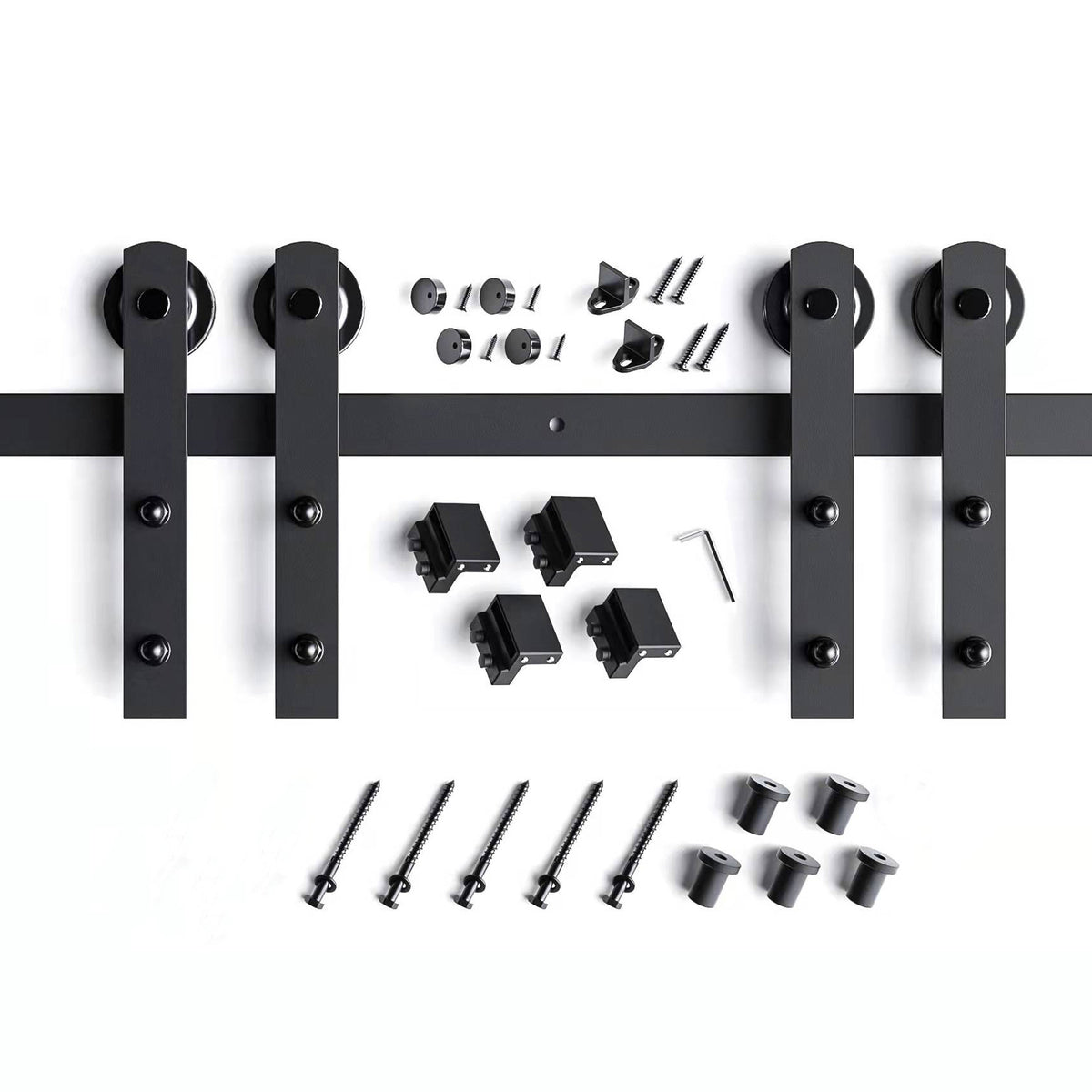 EaseLife Heavy Duty Sliding Barn Door Hardware Track Kit,Straight Pulley,Slide Smoothly Quietly,Easy Install