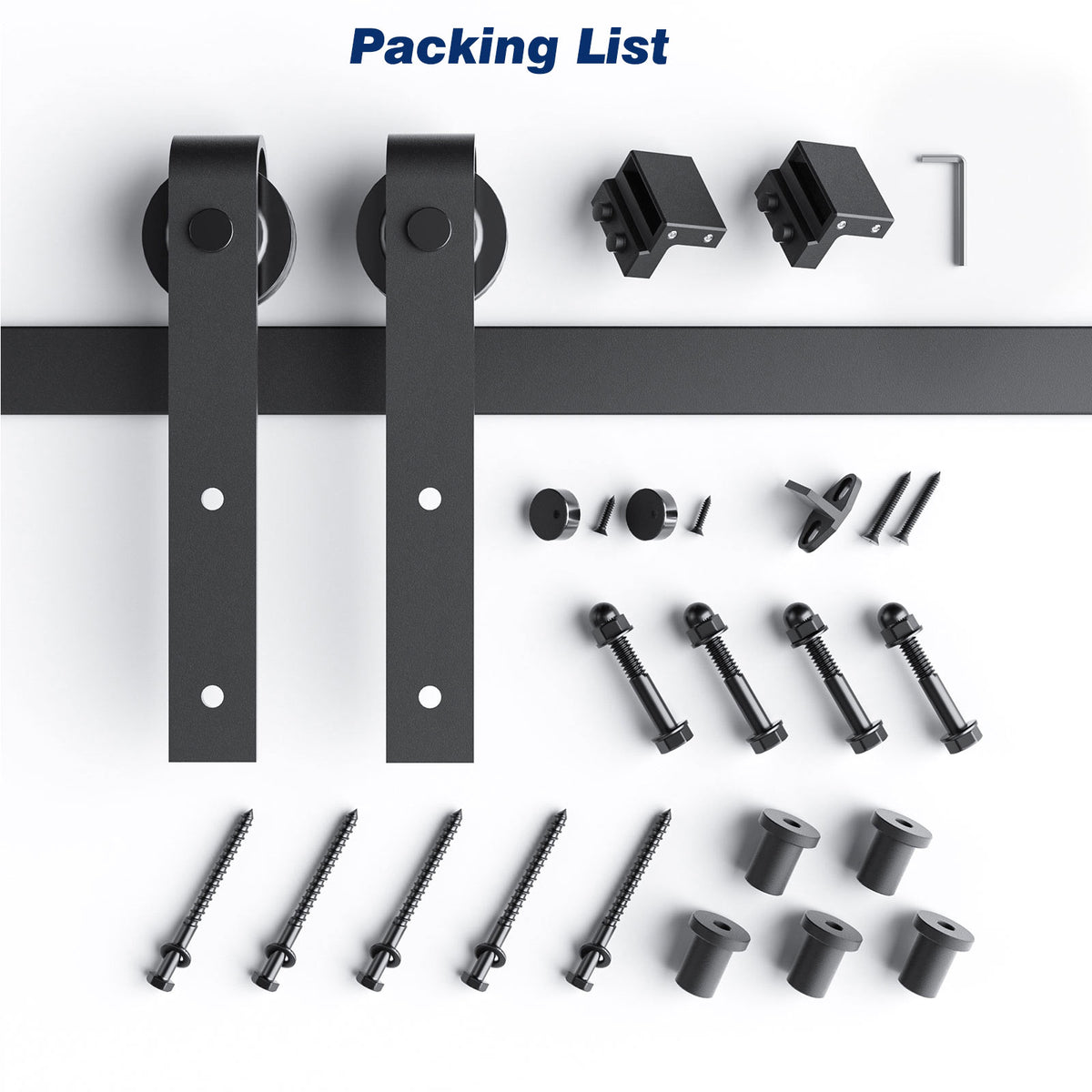 EaseLife Heavy Duty Sliding Barn Door Hardware Track Kit,Ultra Hard Sturdy,Slide Smoothly Quietly,Easy Install