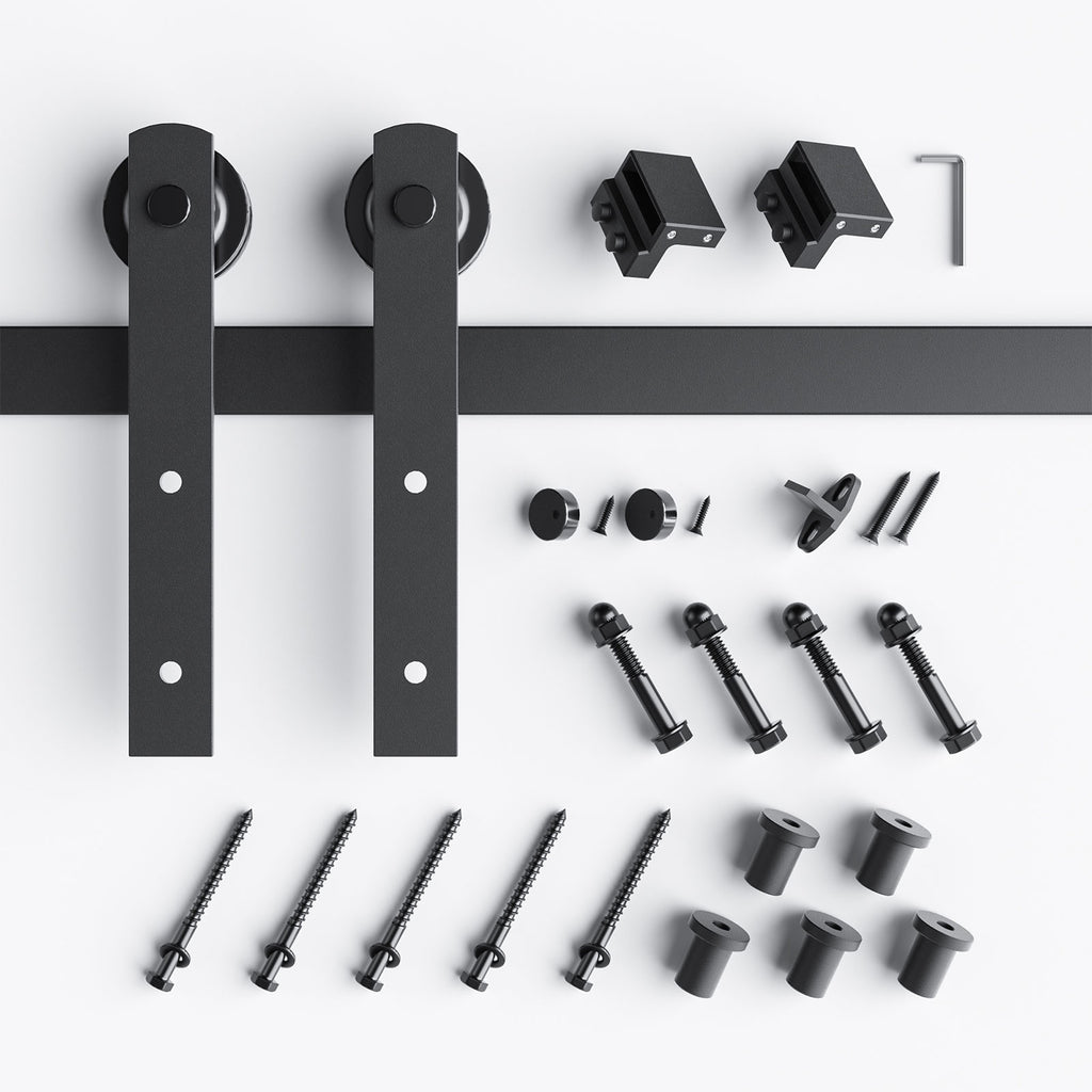 EaseLife Heavy Duty Sliding Barn Door Hardware Track Kit,Straight Pulley,Slide Smoothly Quietly,Easy Install
