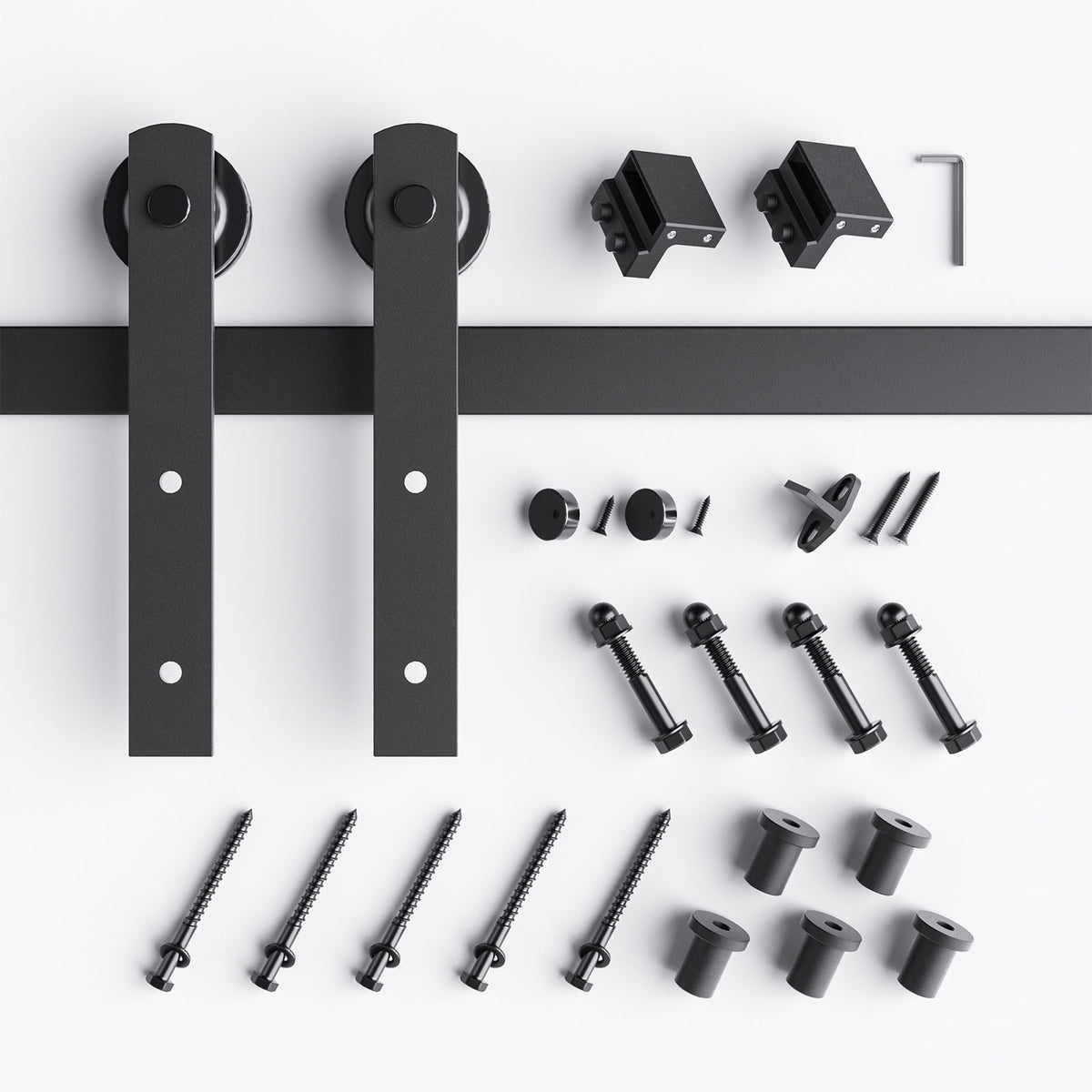 EaseLife Heavy Duty Sliding Barn Door Hardware Track Kit,Straight Pulley,Slide Smoothly Quietly,Easy Install