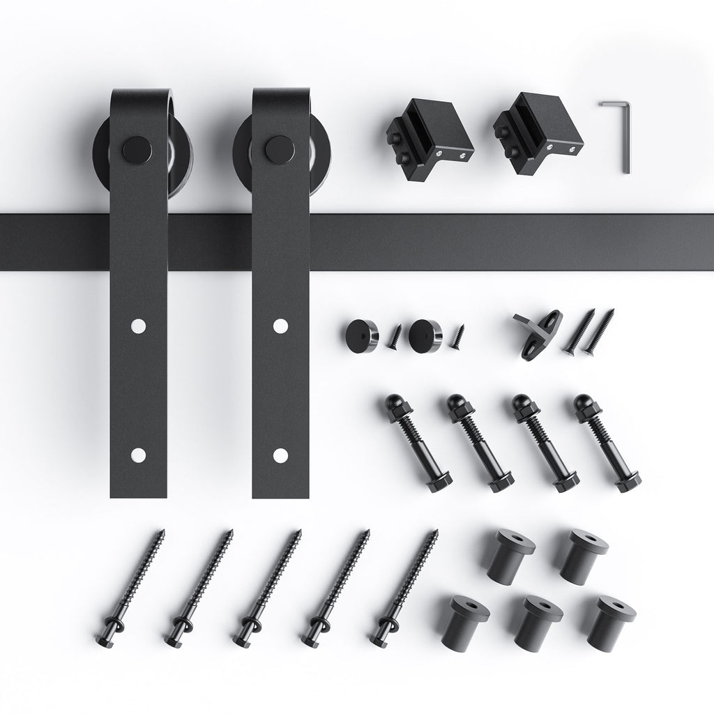 EaseLife Heavy Duty Sliding Barn Door Hardware Track Kit,Ultra Hard Sturdy,Slide Smoothly Quietly,Easy Install