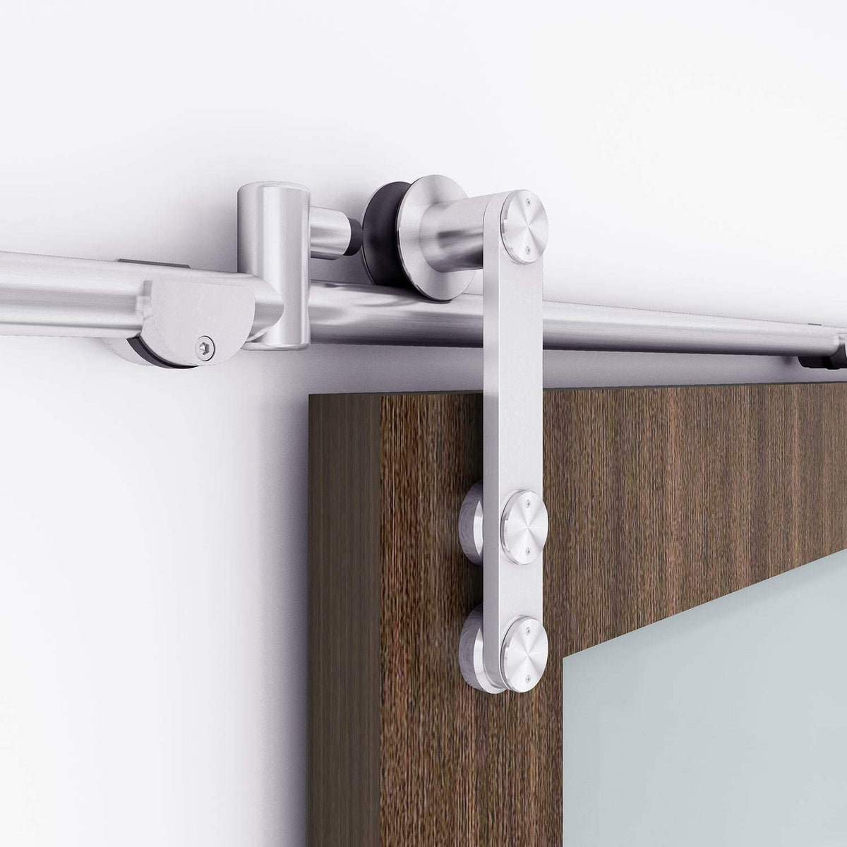 EaseLife  Stainless Steel Sliding Barn Door Hardware Track Kit,Heavy Duty,Anti-Rust Anti-Corrosion,Slide Smoothly Quietly,Easy Install