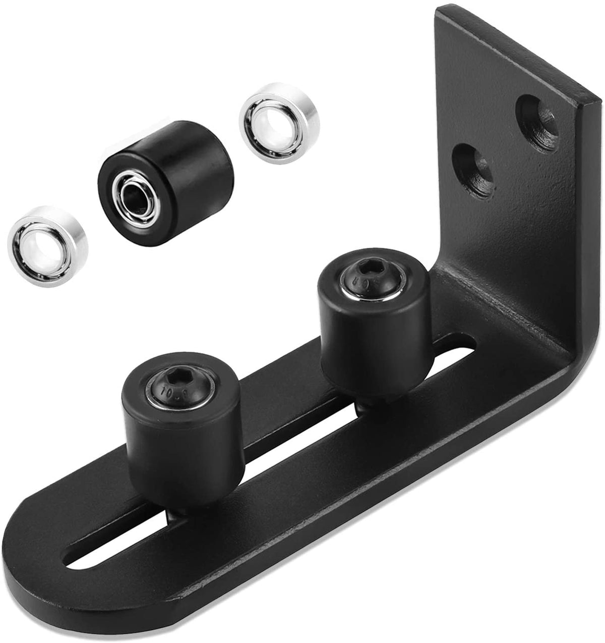 EaseLife Sliding Barn Door Bottom Floor Guide,Adjustable Roller,Wall Mount System,Flush Flat Bottom Design,2 Assemble Setup Options,Fit All Size Door