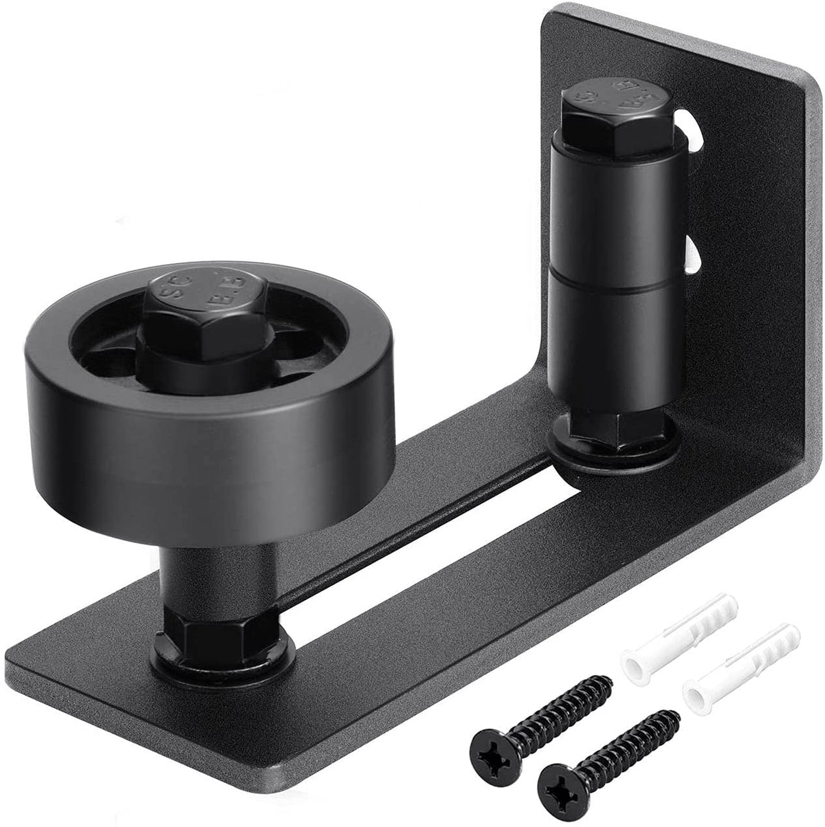 EaseLife Sliding Barn Door Bottom Floor Guide,Adjustable Roller,Wall Mount System,Flush Flat Bottom Design,2 Assemble Setup Options,Fit All Size Door