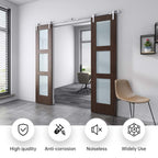 EaseLife  Stainless Steel Sliding Barn Door Hardware Track Kit,Heavy Duty,Anti-Rust Anti-Corrosion,Slide Smoothly Quietly,Easy Install