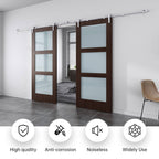 EaseLife  Stainless Steel Sliding Barn Door Hardware Track Kit,Heavy Duty,Anti-Rust Anti-Corrosion,Slide Smoothly Quietly,Easy Install