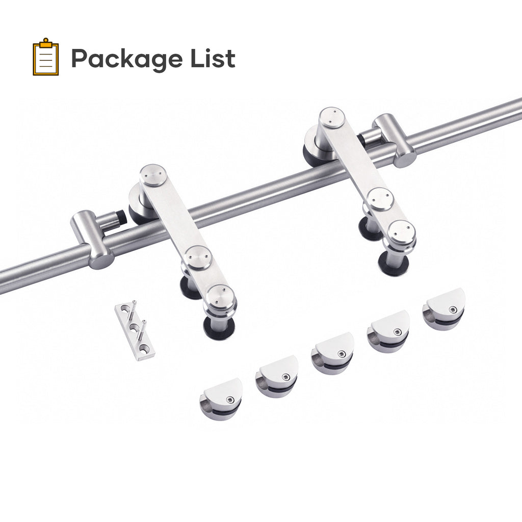 EaseLife  Stainless Steel Sliding Barn Door Hardware Track Kit,Heavy Duty,Anti-Rust Anti-Corrosion,Slide Smoothly Quietly,Easy Install