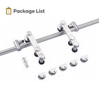 EaseLife  Stainless Steel Sliding Barn Door Hardware Track Kit,Heavy Duty,Anti-Rust Anti-Corrosion,Slide Smoothly Quietly,Easy Install