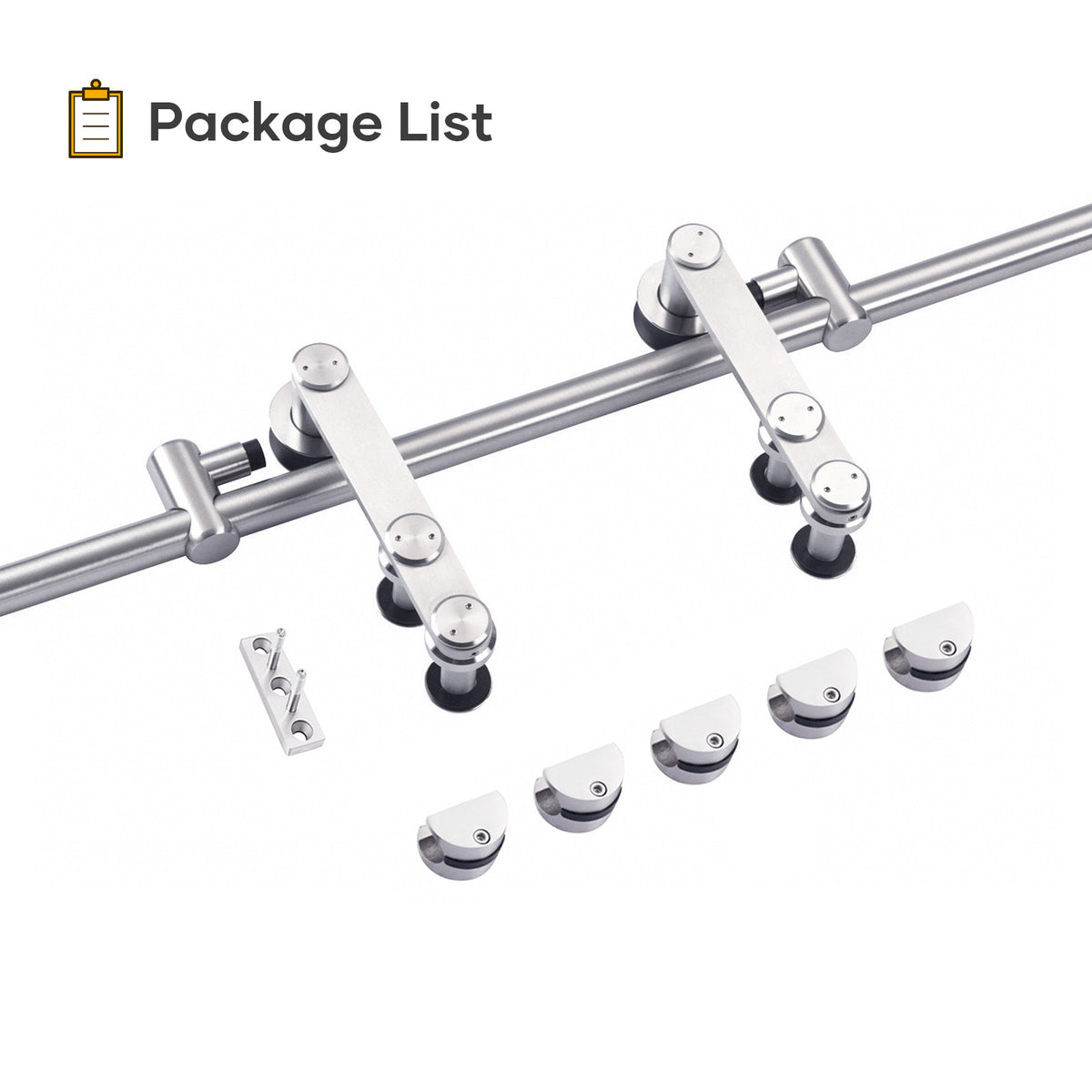 EaseLife  Stainless Steel Sliding Barn Door Hardware Track Kit,Heavy Duty,Anti-Rust Anti-Corrosion,Slide Smoothly Quietly,Easy Install
