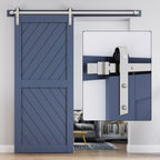 EaseLife Heavy Duty Brushed Nickel Sliding Barn Door Hardware Track Kit,Modern,Sturdy,Slide Smoothly Quietly,Easy Install