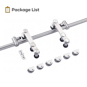 EaseLife  Stainless Steel Sliding Barn Door Hardware Track Kit,Heavy Duty,Anti-Rust Anti-Corrosion,Slide Smoothly Quietly,Easy Install
