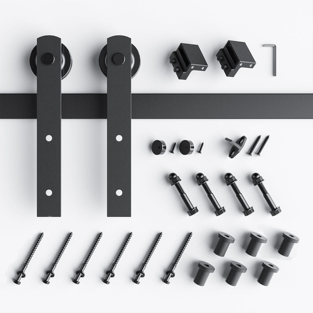 EaseLife Heavy Duty Sliding Barn Door Hardware Track Kit,Straight Pulley,Slide Smoothly Quietly,Easy Install