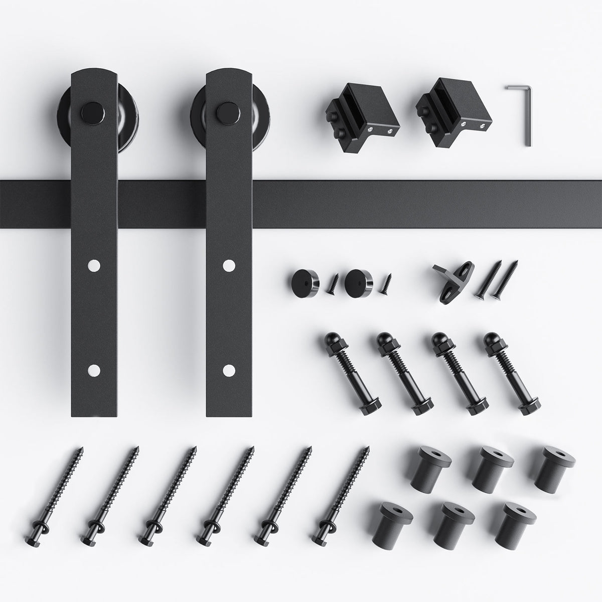 EaseLife Heavy Duty Sliding Barn Door Hardware Track Kit,Straight Pulley,Slide Smoothly Quietly,Easy Install