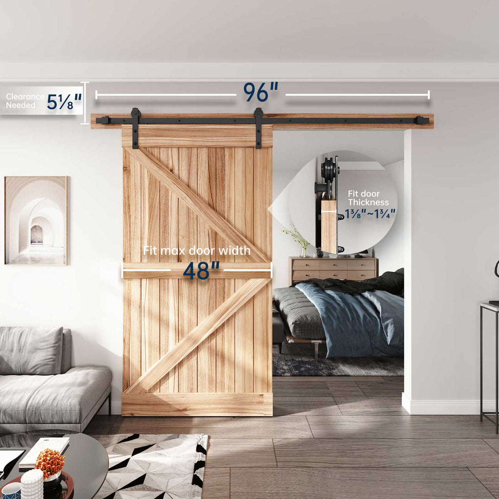 EaseLife Heavy Duty Sliding Barn Door Hardware Track Kit,Straight Pulley,Slide Smoothly Quietly,Easy Install