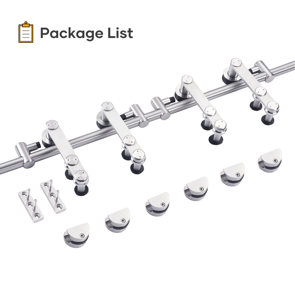 EaseLife  Stainless Steel Sliding Barn Door Hardware Track Kit,Heavy Duty,Anti-Rust Anti-Corrosion,Slide Smoothly Quietly,Easy Install