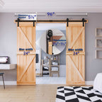 EaseLife Double Door Sliding Barn Door Hardware Track Kit,Basic J Pulley,Heavy Duty,Slide Smoothly Quietly,Easy Install