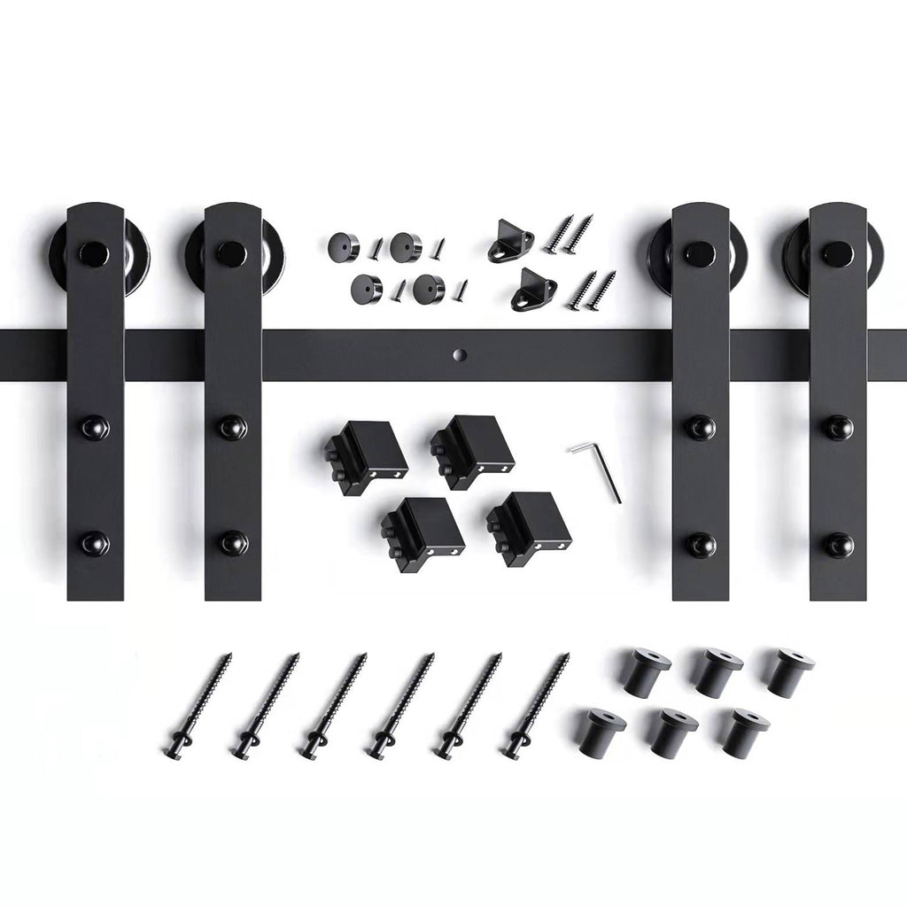 EaseLife Heavy Duty Sliding Barn Door Hardware Track Kit,Straight Pulley,Slide Smoothly Quietly,Easy Install