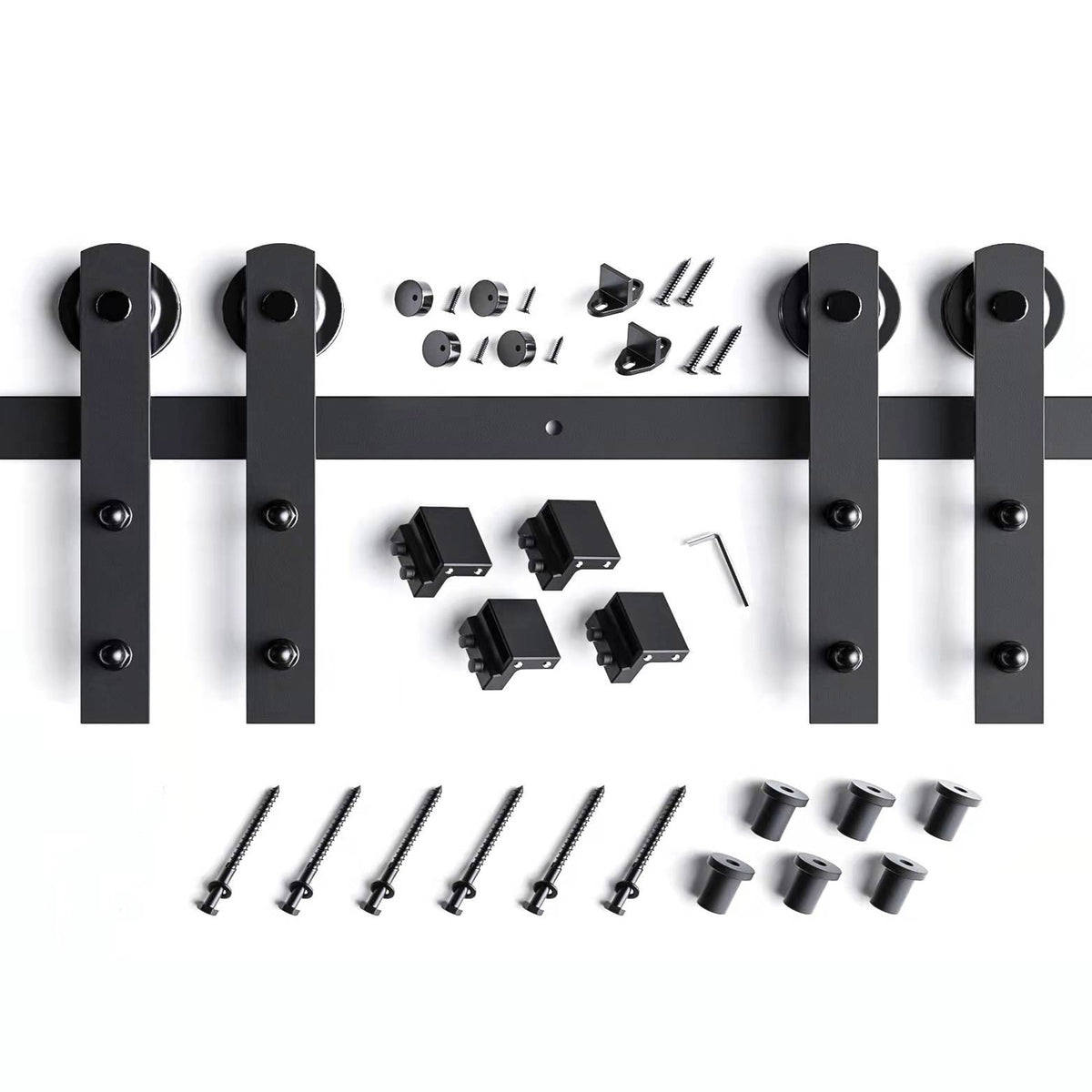 EaseLife Heavy Duty Sliding Barn Door Hardware Track Kit,Straight Pulley,Slide Smoothly Quietly,Easy Install