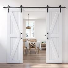 Load image into Gallery viewer, EaseLife Sliding Barn Door with Barn Door Hardware Track Kit Included,Solid LVL Wood Slab Covered with Water-Proof &amp; Scratch-Resistant PVC Surface,DIY Assembly,Easy Install,White,K-Frame