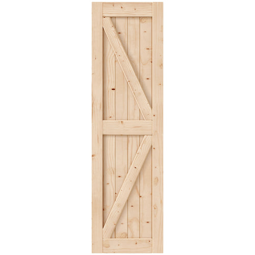 EaseLife Unfinished Sliding Barn Door Slab,Solid Spruce Wood Panelled Slab Door,DIY Assemblely,Easy Install,K-Frame