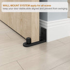 EaseLife Sliding Barn Door Bottom Floor Guide,Adjustable Roller,Wall Mount System,Flush Flat Bottom Design,2 Assemble Setup Options,Fit All Size Door