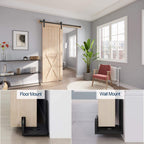 EaseLife Sliding Barn Door Bottom Floor Guide,Adjustable Roller,Wall Mount System,Flush Flat Bottom Design,2 Assemble Setup Options,Fit All Size Door
