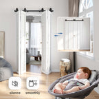 Bi-fold Sliding Barn Door Hardware,Top Mount Installation,Heavy Duty Roller,Smoothly and Quietly,Black(Door Not Included)