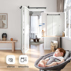 Bi-fold Sliding Barn Door Hardware,Top Mount Installation,Heavy Duty Roller,Smoothly and Quietly,Black(Door Not Included)