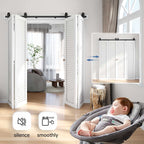 Bi-fold Sliding Barn Door Hardware,Top Mount Installation,Heavy Duty Roller,Smoothly and Quietly,Black(Door Not Included)