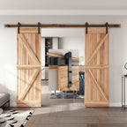 EaseLife Heavy Duty Sliding Barn Door Hardware Track Kit,Straight Pulley,Slide Smoothly Quietly,Easy Install