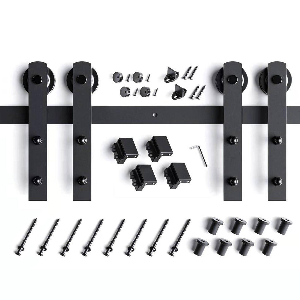 EaseLife Heavy Duty Sliding Barn Door Hardware Track Kit,Straight Pulley,Slide Smoothly Quietly,Easy Install