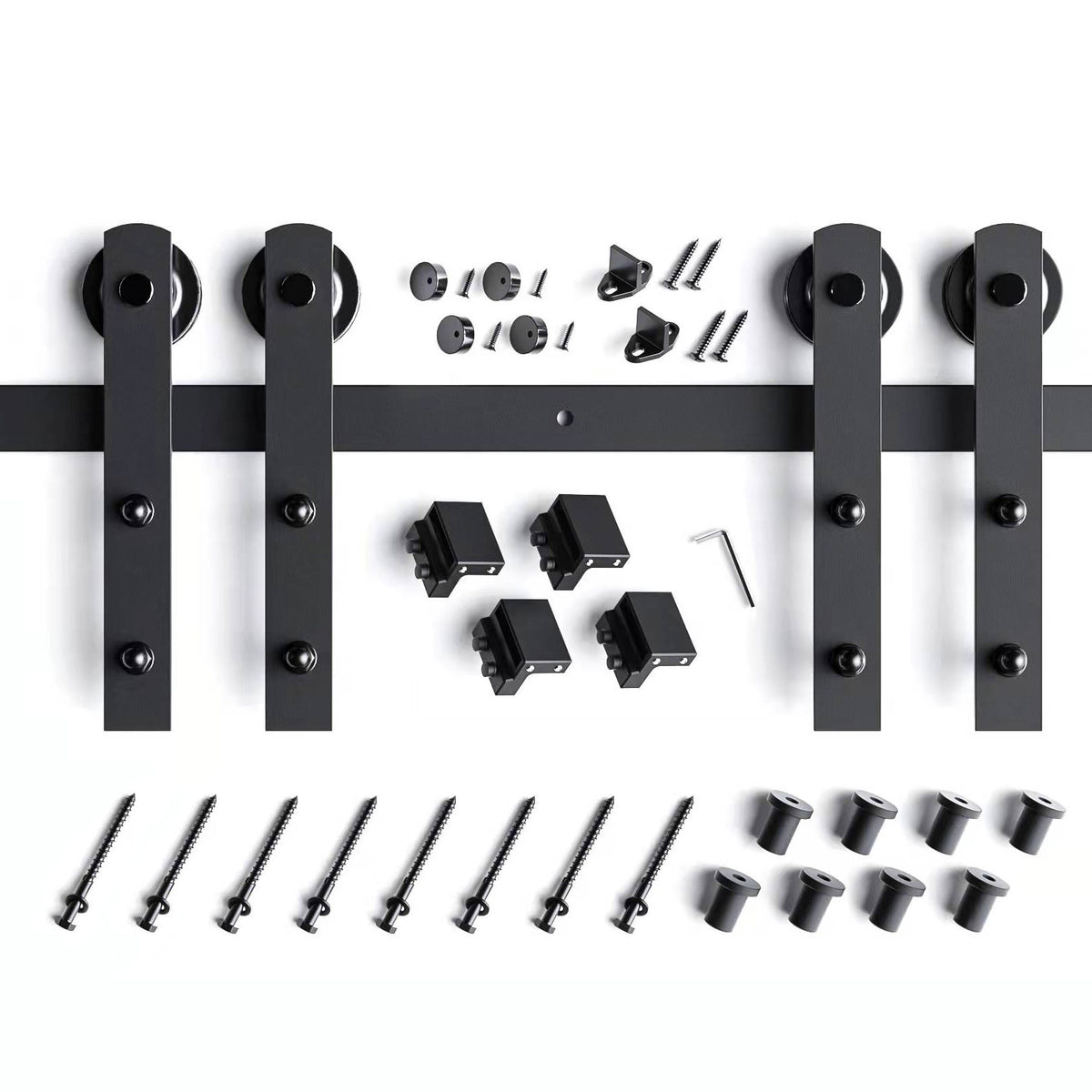 EaseLife Heavy Duty Sliding Barn Door Hardware Track Kit,Straight Pulley,Slide Smoothly Quietly,Easy Install