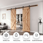 EaseLife Heavy Duty Sliding Barn Door Hardware Track Kit,Straight Pulley,Slide Smoothly Quietly,Easy Install