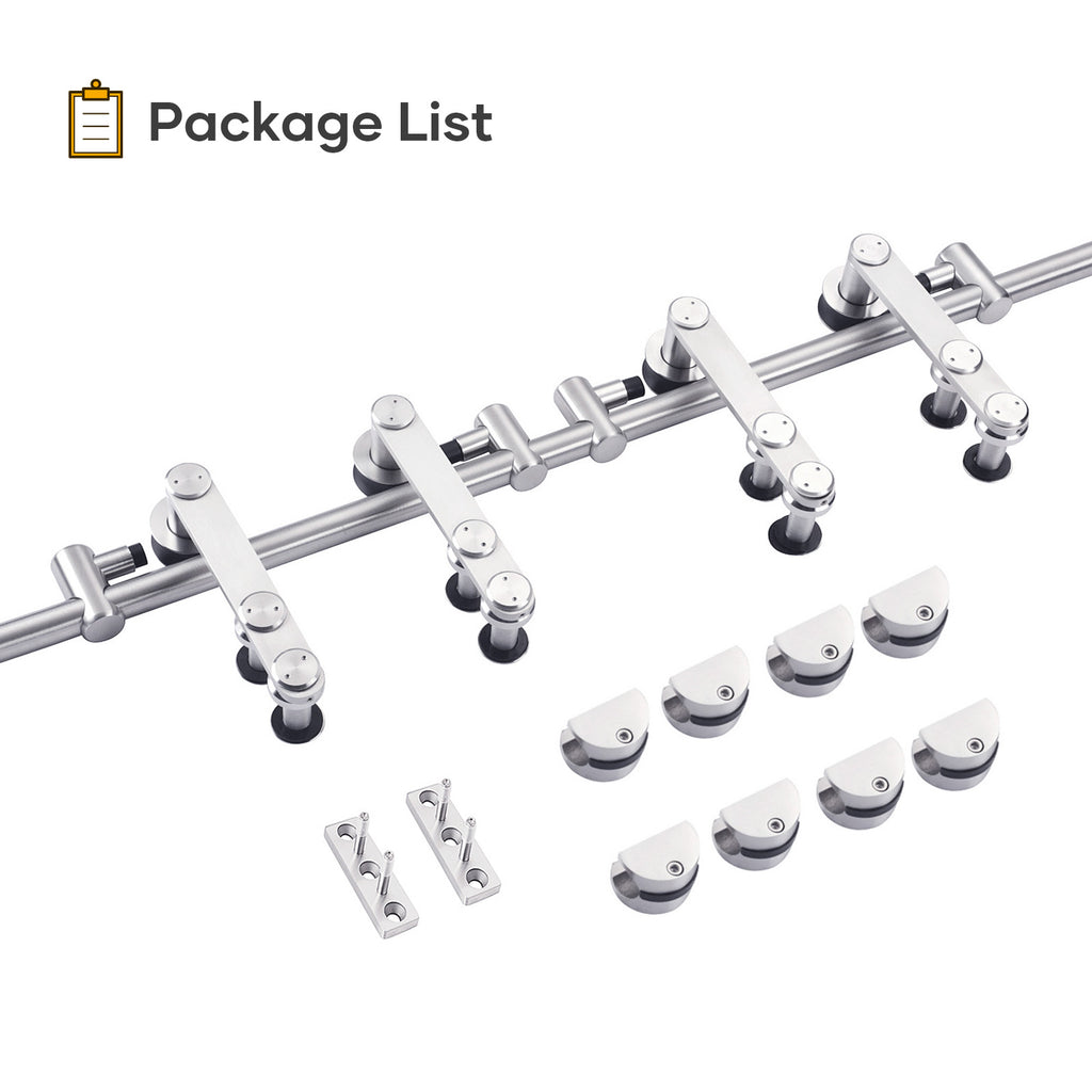EaseLife  Stainless Steel Sliding Barn Door Hardware Track Kit,Heavy Duty,Anti-Rust Anti-Corrosion,Slide Smoothly Quietly,Easy Install