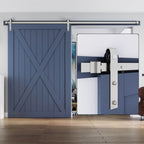 EaseLife Heavy Duty Brushed Nickel Sliding Barn Door Hardware Track Kit,Modern,Sturdy,Slide Smoothly Quietly,Easy Install
