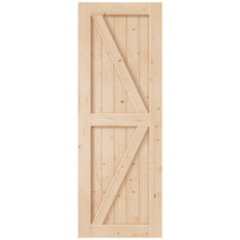 Load image into Gallery viewer, EaseLife Unfinished Sliding Barn Door Slab,Solid Spruce Wood Panelled Slab Door,DIY Assemblely,Easy Install,K-Frame