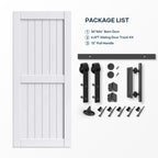 EaseLife Sliding Barn Door with Barn Door Hardware Track Kit Included,Solid LVL Wood Slab Covered with Water-Proof & Scratch-Resistant PVC Surface,DIY Assembly,Easy Install,White, H-Frame