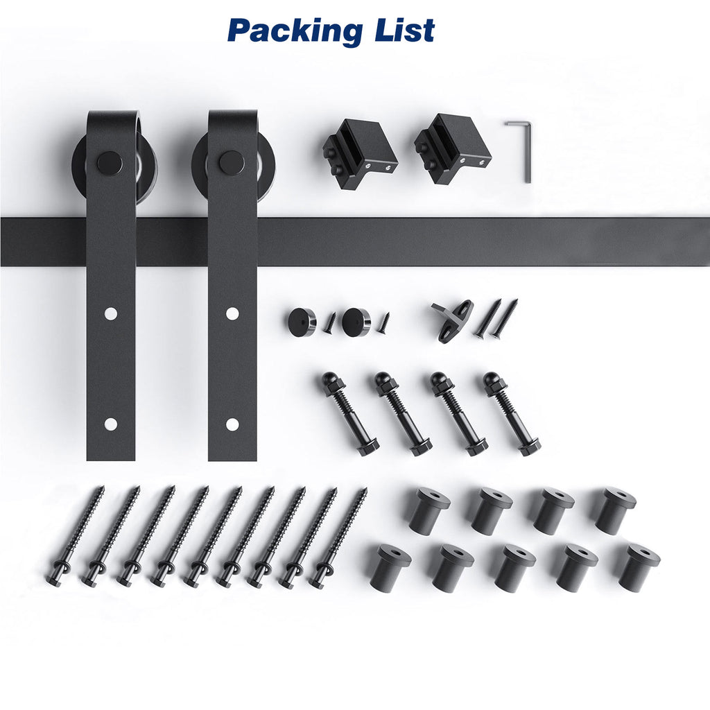 EaseLife Heavy Duty Sliding Barn Door Hardware Track Kit,Ultra Hard Sturdy,Slide Smoothly Quietly,Easy Install