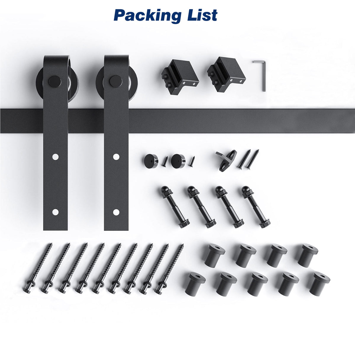 EaseLife Heavy Duty Sliding Barn Door Hardware Track Kit,Ultra Hard Sturdy,Slide Smoothly Quietly,Easy Install