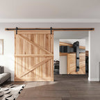EaseLife Heavy Duty Sliding Barn Door Hardware Track Kit,Straight Pulley,Slide Smoothly Quietly,Easy Install