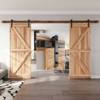 EaseLife Heavy Duty Sliding Barn Door Hardware Track Kit,Straight Pulley,Slide Smoothly Quietly,Easy Install