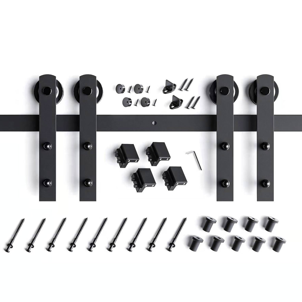 EaseLife Heavy Duty Sliding Barn Door Hardware Track Kit,Straight Pulley,Slide Smoothly Quietly,Easy Install