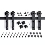 EaseLife Heavy Duty Sliding Barn Door Hardware Track Kit,Straight Pulley,Slide Smoothly Quietly,Easy Install