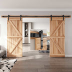 EaseLife Heavy Duty Sliding Barn Door Hardware Track Kit,Straight Pulley,Slide Smoothly Quietly,Easy Install