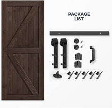 Load image into Gallery viewer, EaseLife Sliding Barn Door with 7FT Barn Door Hardware Kit &amp; Handle Included,DIY Assemblely,Easy Install,Apply to Interior Rooms &amp; Storage Closet,K-Frame,Coffee